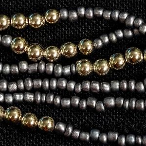 36" Matte Silver and Gold Multi Strand Necklace